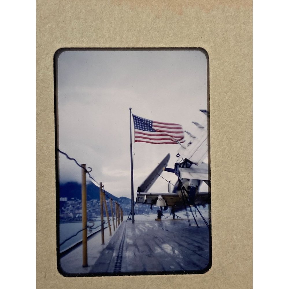 Vtg 60's Kodachrome Kodak Military Aircraft Carrier Landing Plane Slide Lot of 3